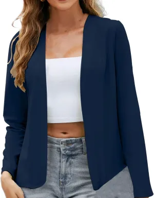 Women Open Front Blazers 2024 3/4 Sleeve Jacket Formal Solid Coat Women Fashion Dressy Work Blazers Women's 2024