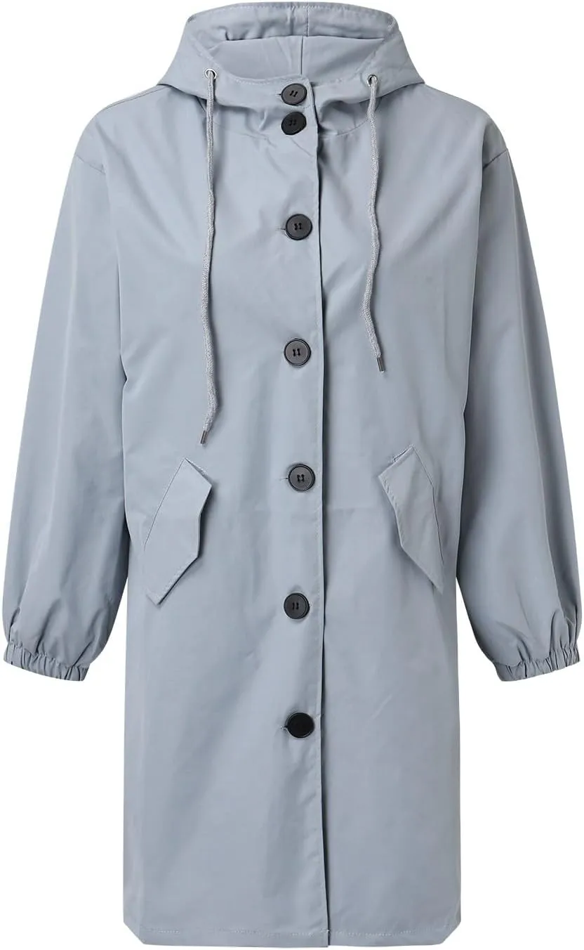 Women Wool Coat Peacoat Jacket Thick Loose Double Breasted Pea Coat Woolen Winter Overcoat