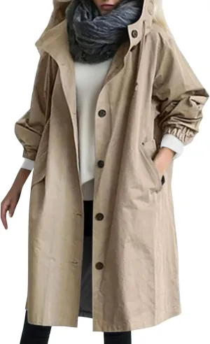 Women's 2025 Plaid Shacket Jacket Casual Button Wool Blend Winter Tartan Trench Coat With Pockets