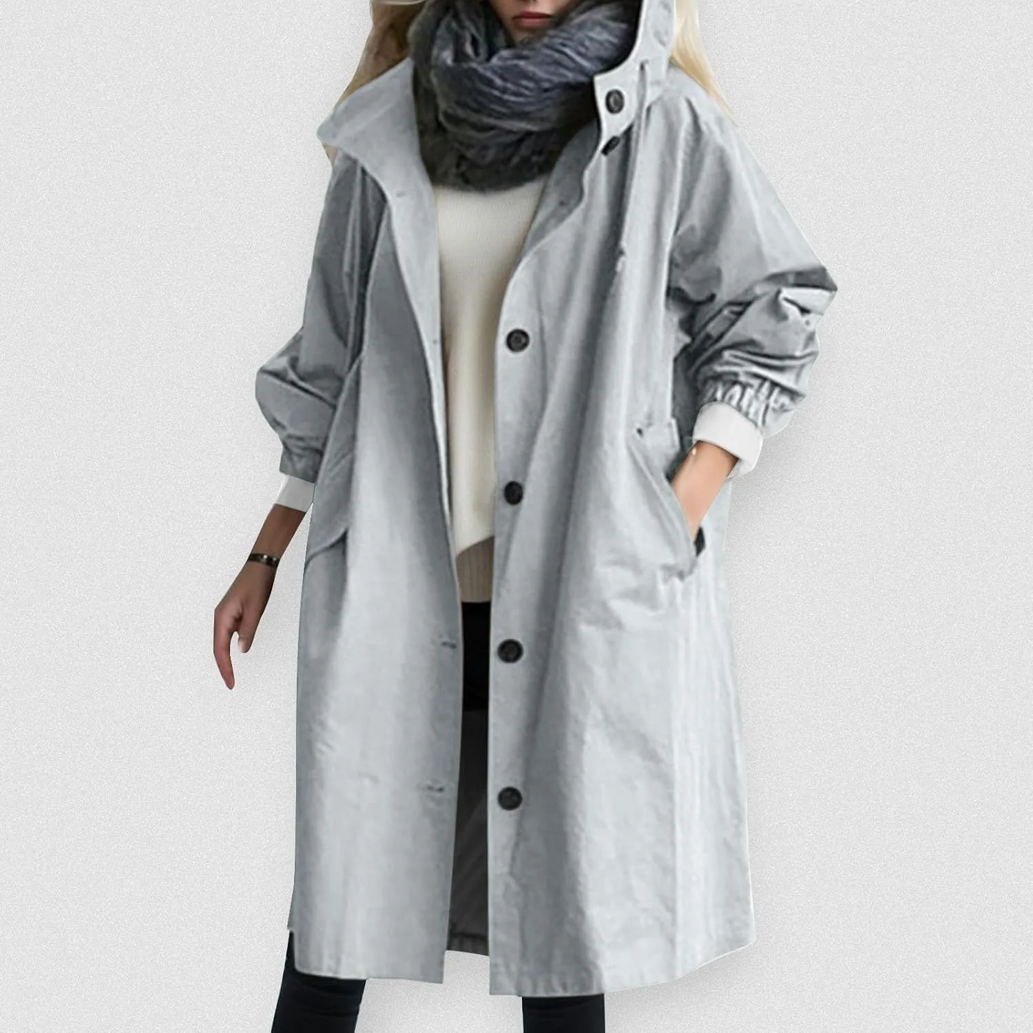 Women's 2025 Plaid Shacket Jacket Casual Button Wool Blend Winter Tartan Trench Coat With Pockets