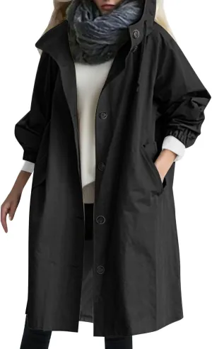 Women's 2025 Plaid Shacket Jacket Casual Button Wool Blend Winter Tartan Trench Coat With Pockets