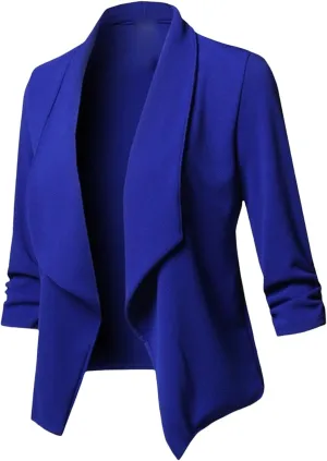 Womens Blazer Jackets 3/4 Sleeve Blazer Open Front Cardigan Jacket Work Office Blazers Suit Jackets Trendy Clothes