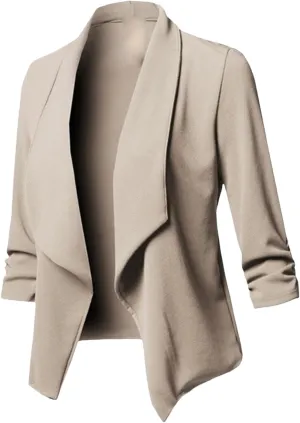 Womens Blazer Jackets 3/4 Sleeve Blazer Open Front Cardigan Jacket Work Office Blazers Suit Jackets Trendy Clothes