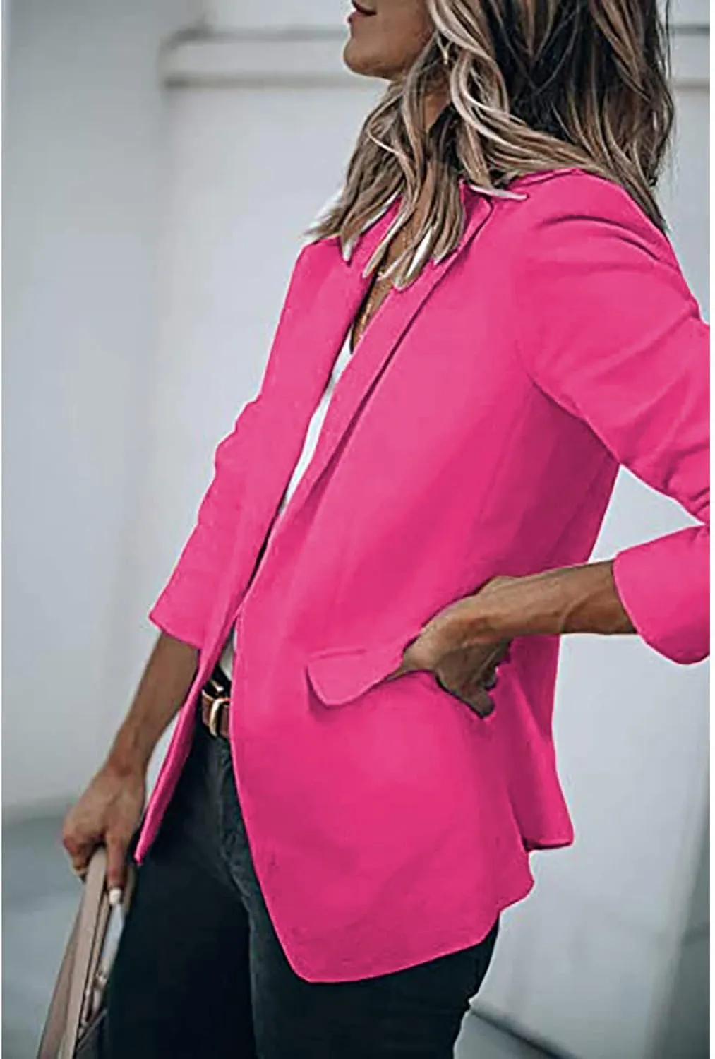 Women's Blazers Casual Lapel Open Front Long Sleeve Work Office Suit Jacket Coat Casual Blazer