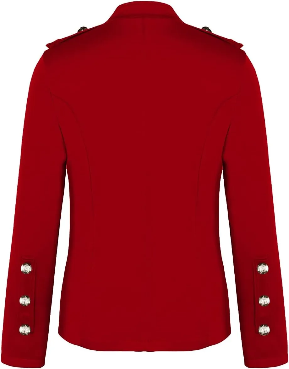 Womens Breasted Style Blazer Mock Neck Button Up Long Sleeve Suit Jacket Open Front Dressy Fitted Coat for Going Out