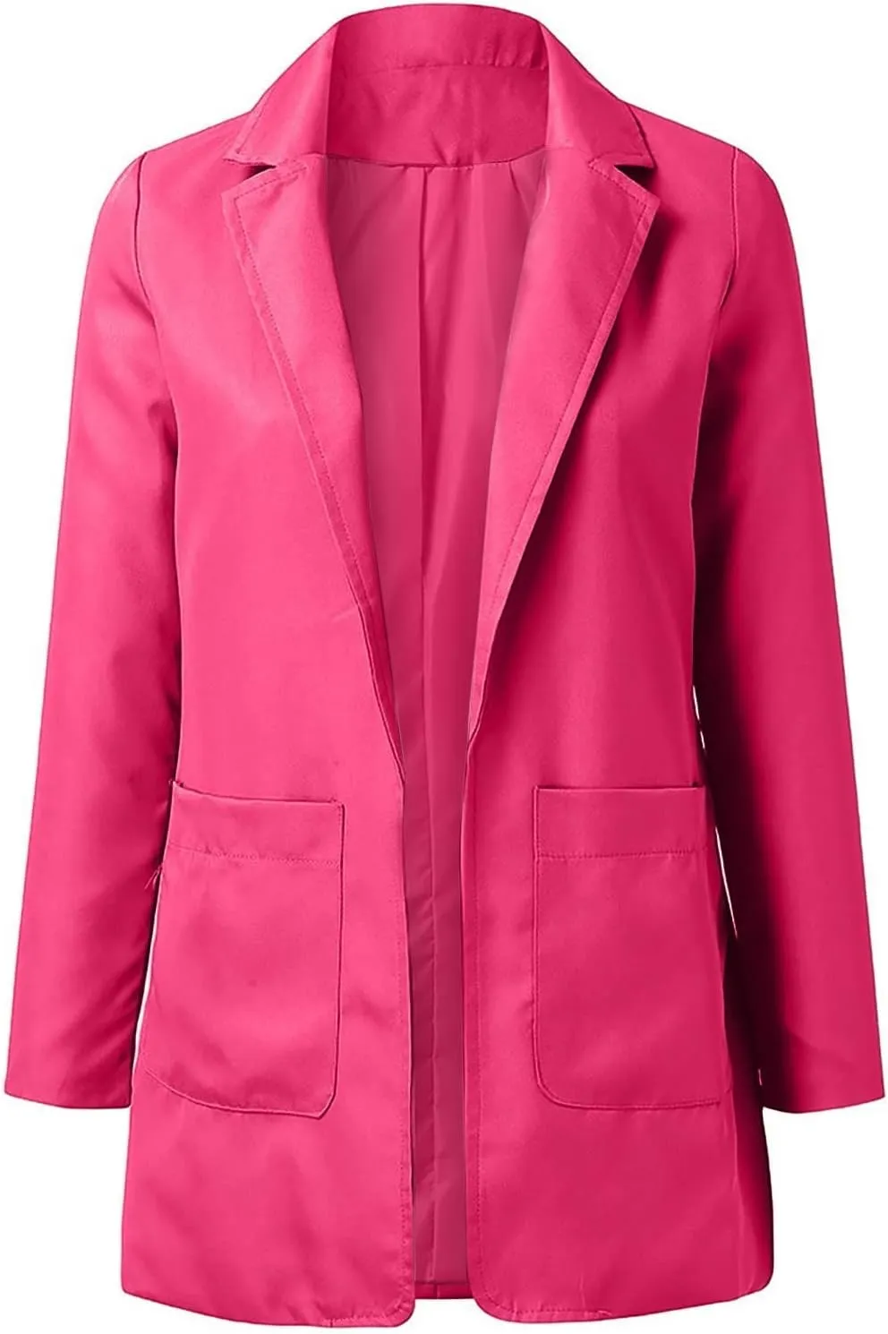 Womens Casual Long Sleeve Work Office Solid Open Front Blazer Jacket Elegant Cardigan Coat