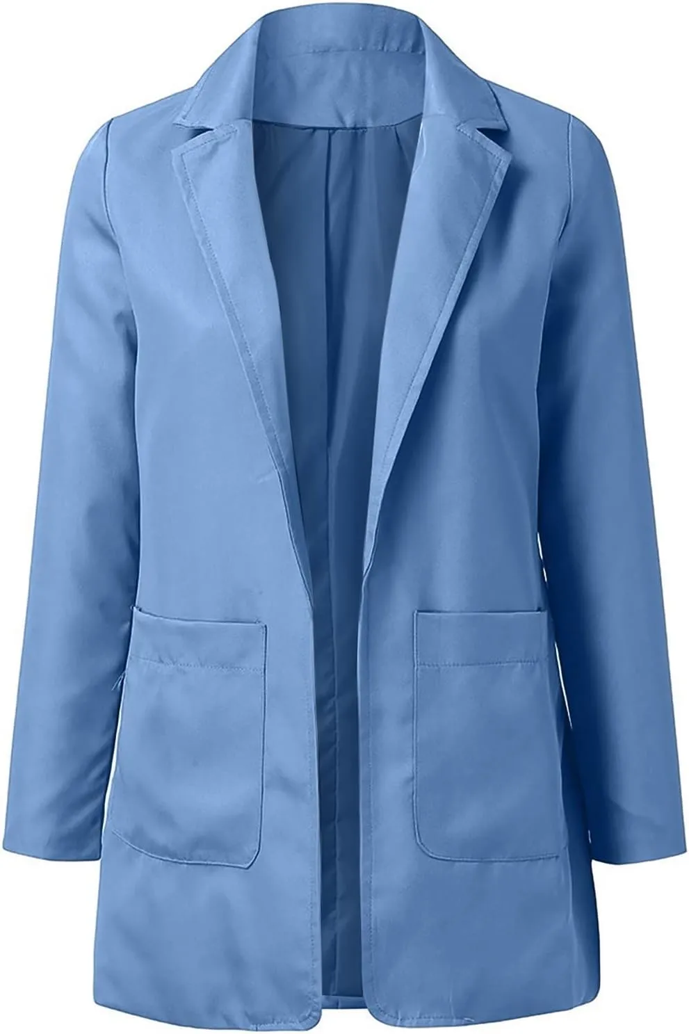 Womens Casual Long Sleeve Work Office Solid Open Front Blazer Jacket Elegant Cardigan Coat