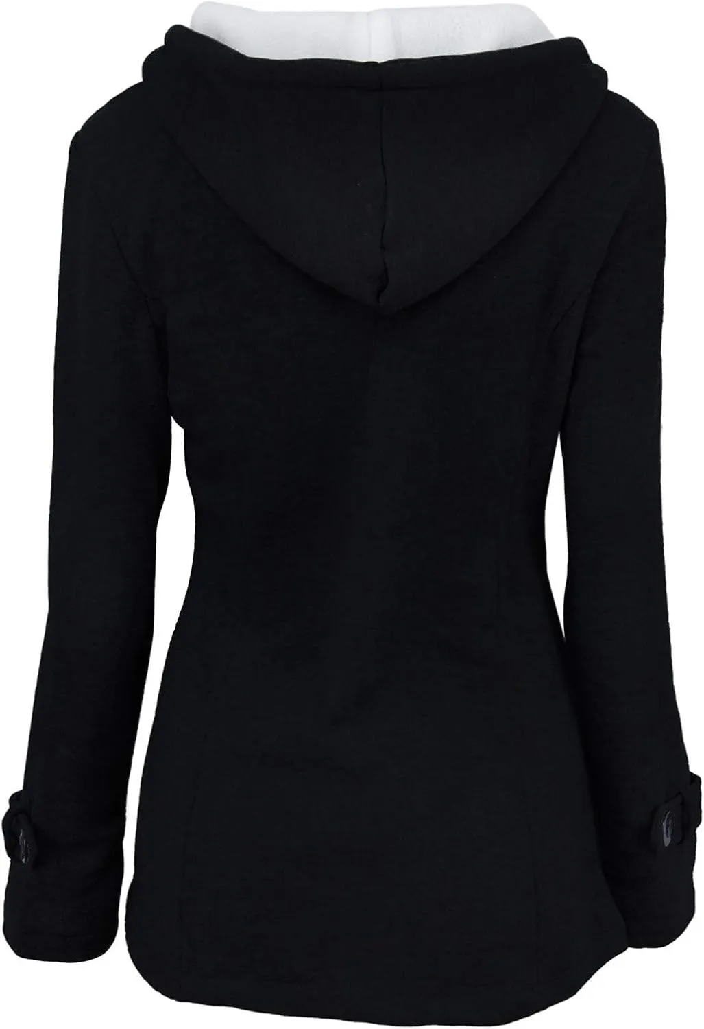 Womens Classic Coat Pocket Zipper Hoodies Sweatshirt Long Solid Color Coat Jacket Causal Fashion Top Casual Notch