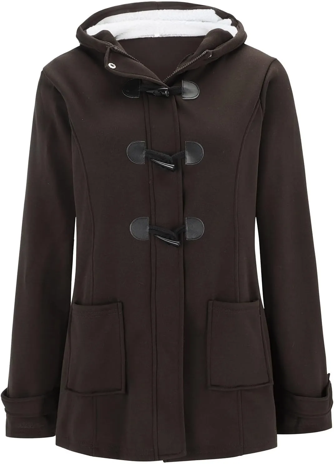 Womens Classic Coat Pocket Zipper Hoodies Sweatshirt Long Solid Color Coat Jacket Causal Fashion Top Casual Notch