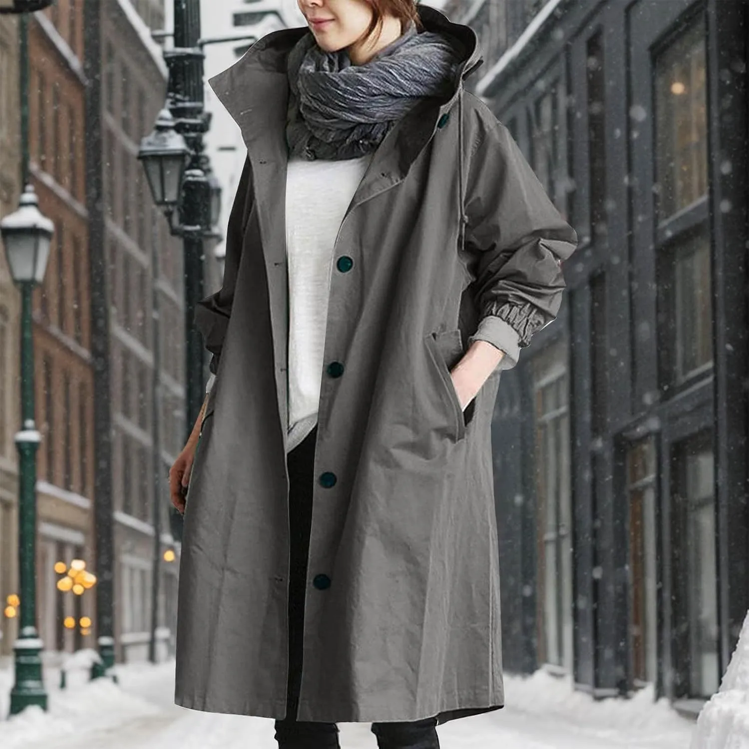 Women's Elegant Overcoat Notched Shawl Collar Single Breasted Outerwear Winter Long Coat