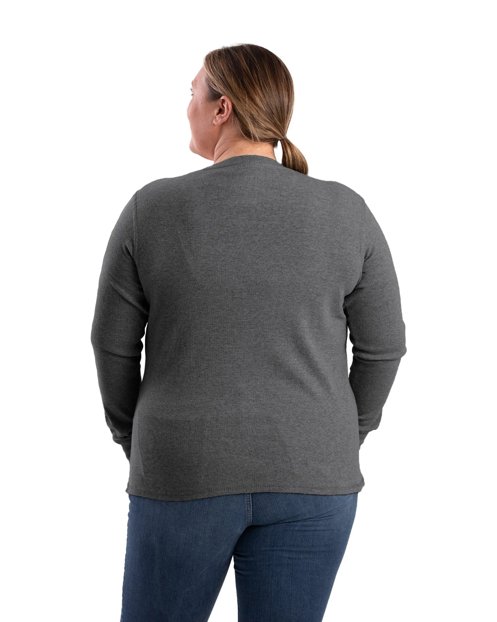 Women's Heavyweight Rib-Knit Long Sleeve Henley