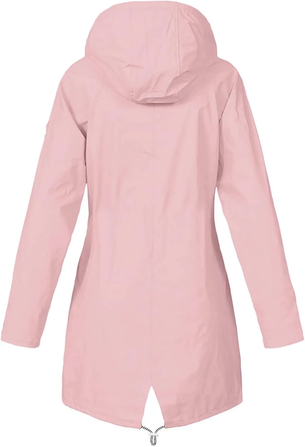 Women's Lightweight Hooded Rain Jacket Waterproof Windbreaker Jacket Plus Size Trench Coat Travel Raincoats Packable