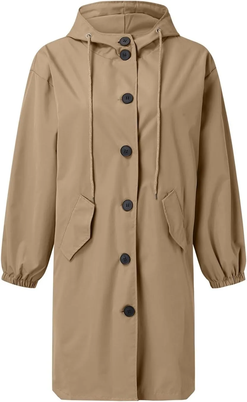 Womens Long Coat Classic Open Front Zip Up Casual Winter Wool Blend Over Pea Coats Long Jackets