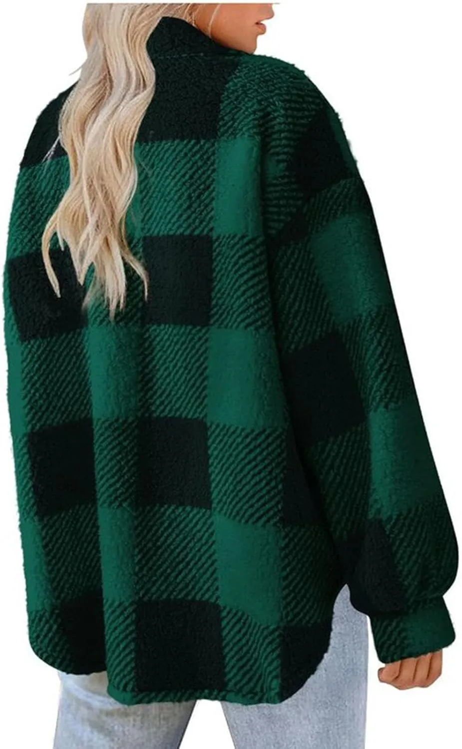 Womens Long Plaid Shacket Jacket Button Down Long Sleeve Lapel Collar Trench Coat Fashion Retro Loose Fit Outerwear