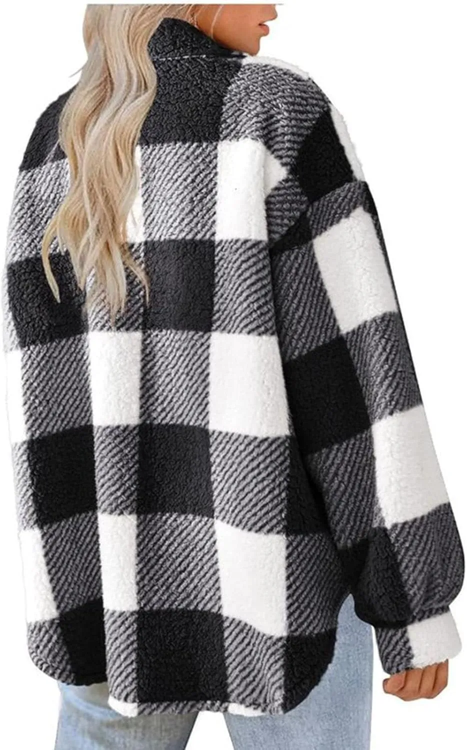 Womens Long Plaid Shacket Jacket Button Down Long Sleeve Lapel Collar Trench Coat Fashion Retro Loose Fit Outerwear