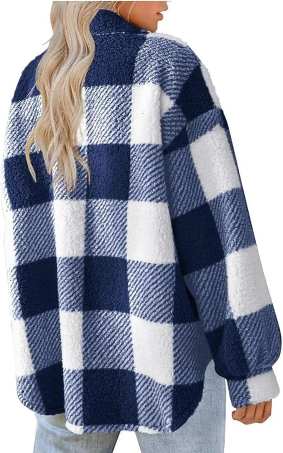 Womens Long Plaid Shacket Jacket Button Down Long Sleeve Lapel Collar Trench Coat Fashion Retro Loose Fit Outerwear