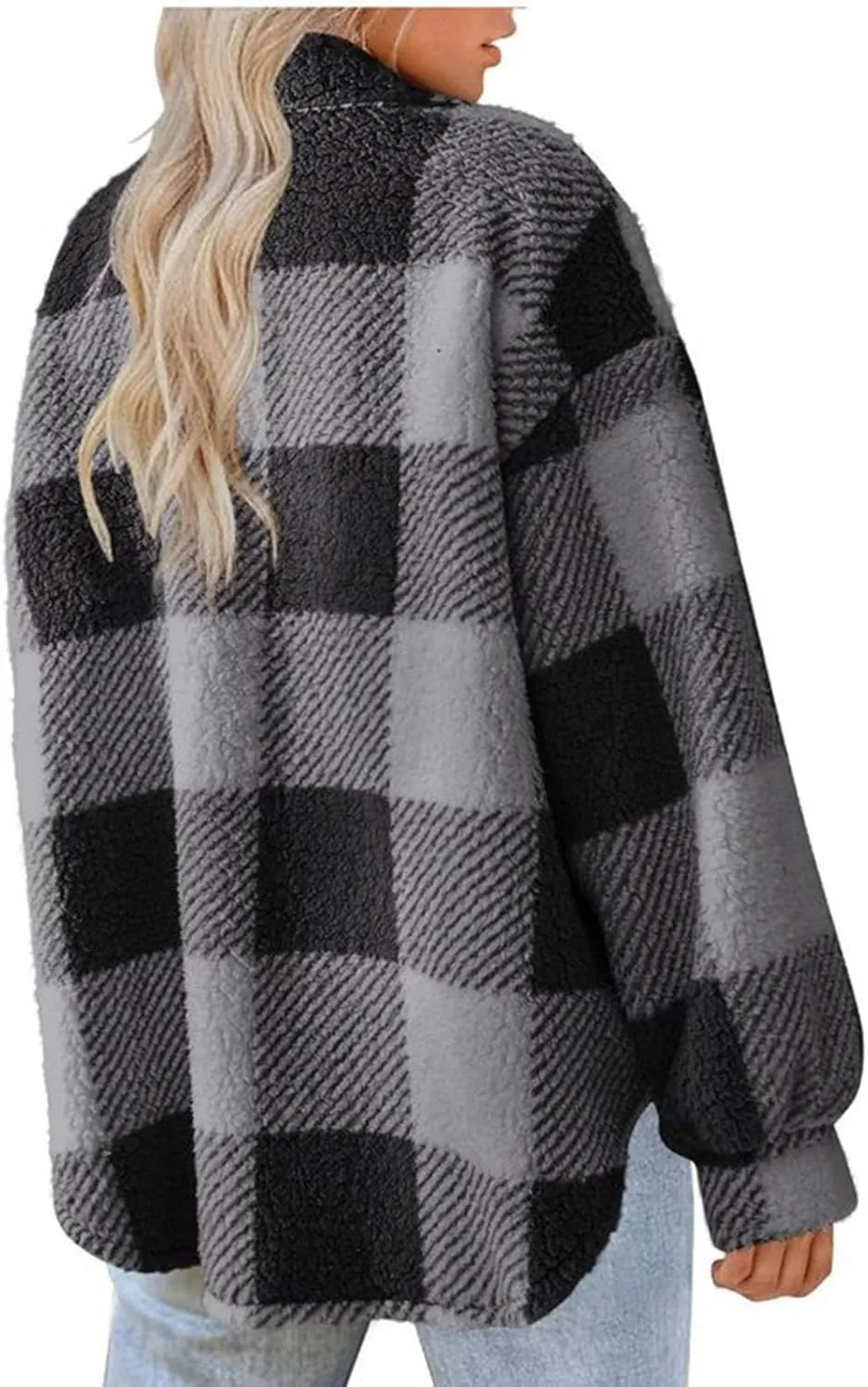 Womens Long Plaid Shacket Jacket Button Down Long Sleeve Lapel Collar Trench Coat Fashion Retro Loose Fit Outerwear