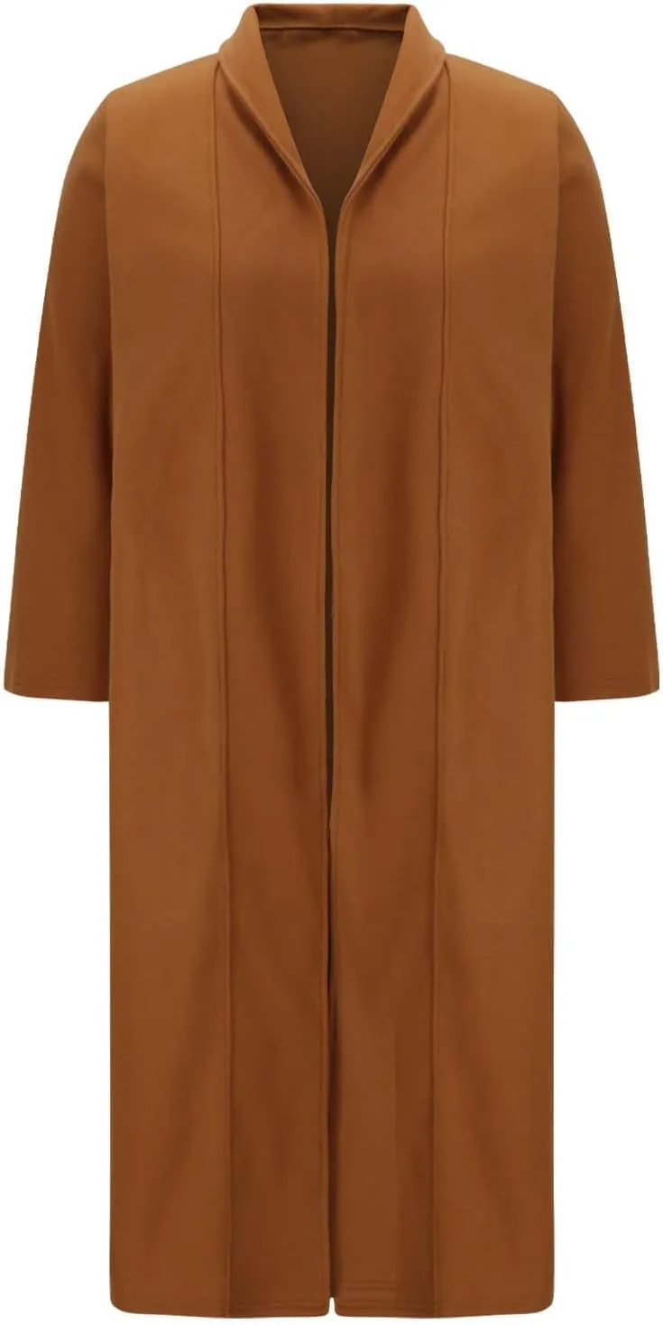 Women's Long Winter Pea Coat Open Front Wool Blend Cardigan Overcoat Loose Lapel Trench Coats Classy Outerwear