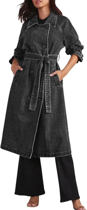 Womens Notched Lapel Collar Double Breasted Pea Coat Winter Wool Blend Over Coats Long Jackets