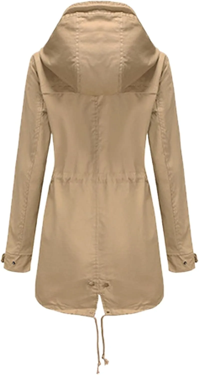Womens Notched Lapel Collar Double Breasted Pea Coat Winter Wool Blend Over Coats Long Jackets