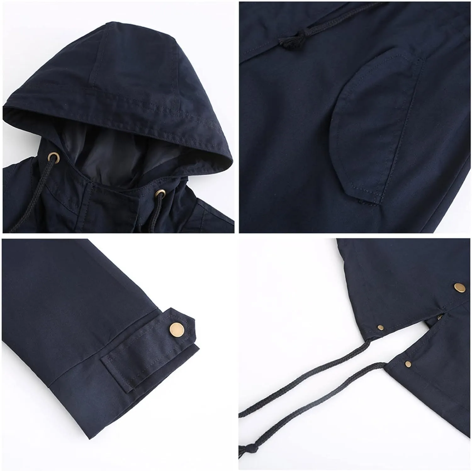 Womens Notched Lapel Collar Double Breasted Pea Coat Winter Wool Blend Over Coats Long Jackets
