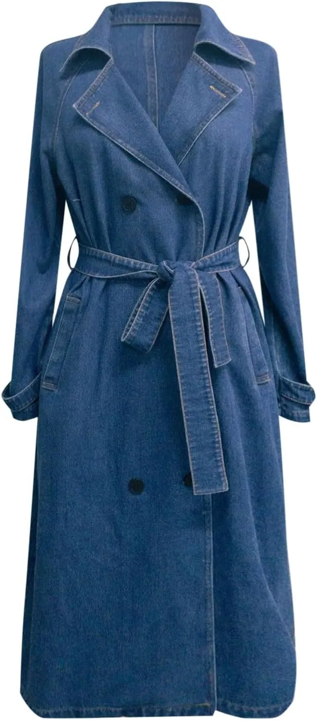Womens Notched Lapel Collar Double Breasted Pea Coat Winter Wool Blend Over Coats Long Jackets