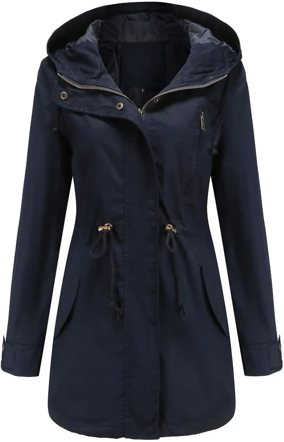 Womens Notched Lapel Collar Double Breasted Pea Coat Winter Wool Blend Over Coats Long Jackets