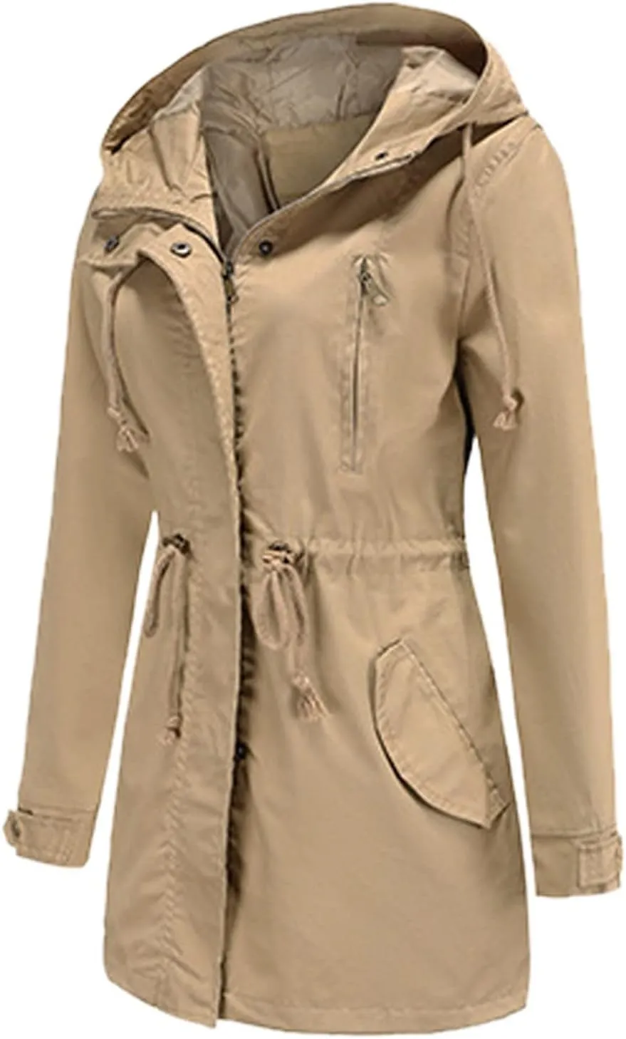 Womens Notched Lapel Collar Double Breasted Pea Coat Winter Wool Blend Over Coats Long Jackets