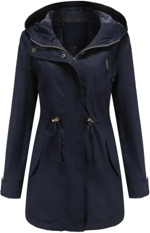 Womens Notched Lapel Collar Double Breasted Pea Coat Winter Wool Blend Over Coats Long Jackets