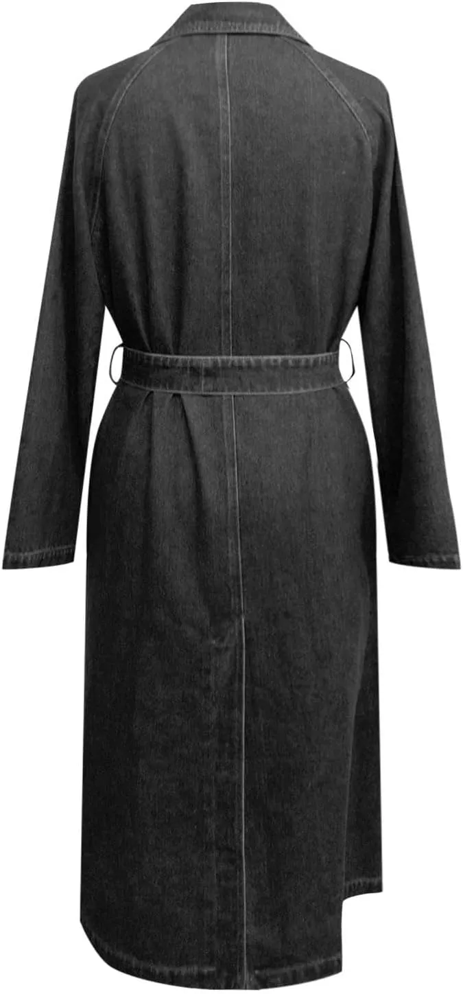 Womens Notched Lapel Collar Double Breasted Pea Coat Winter Wool Blend Over Coats Long Jackets
