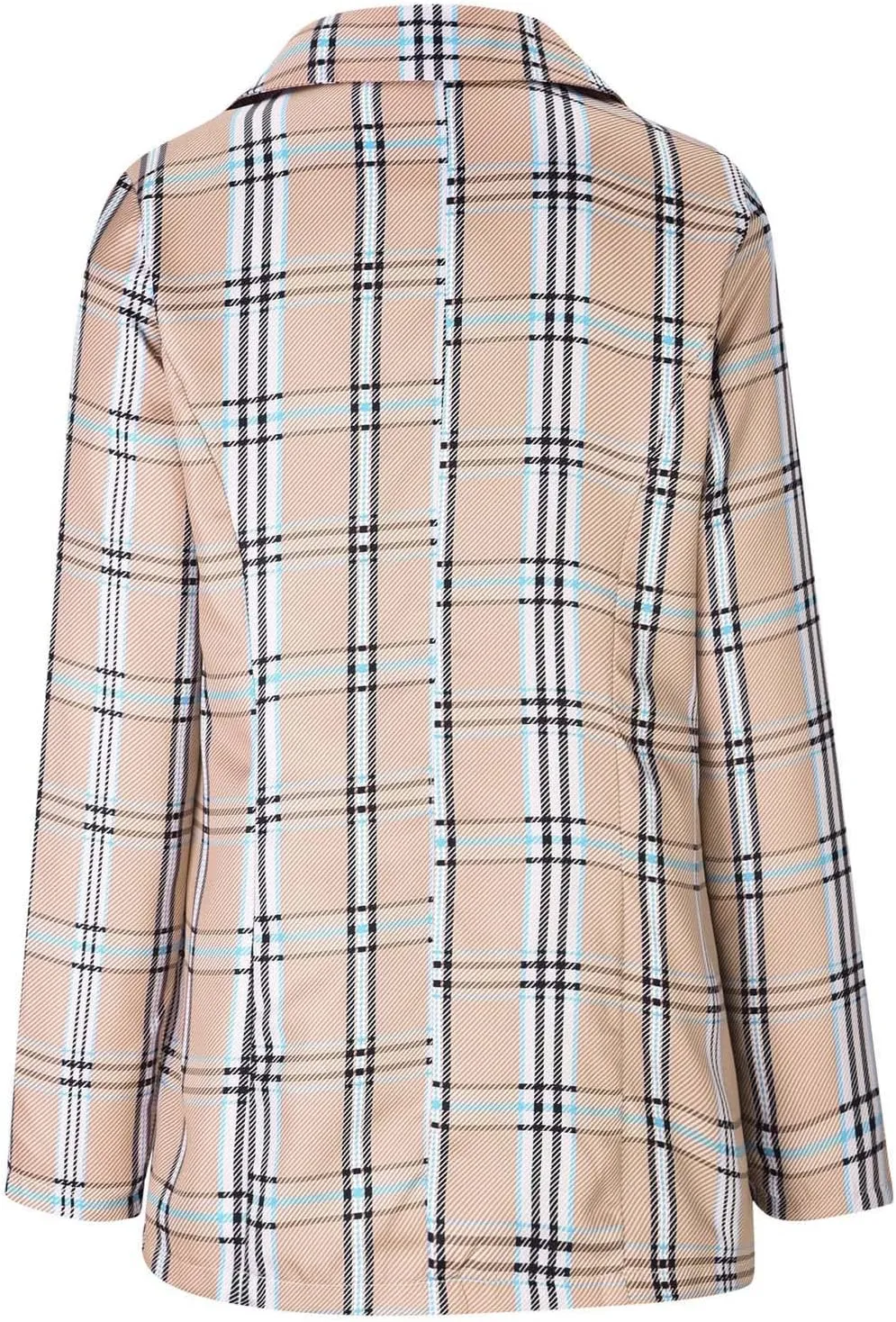 Women's Plaid Blazers Casual Long Sleeve Notch Lapel Button Slim Work Office Blazer Jacket Fall Cardigan Coat Tops