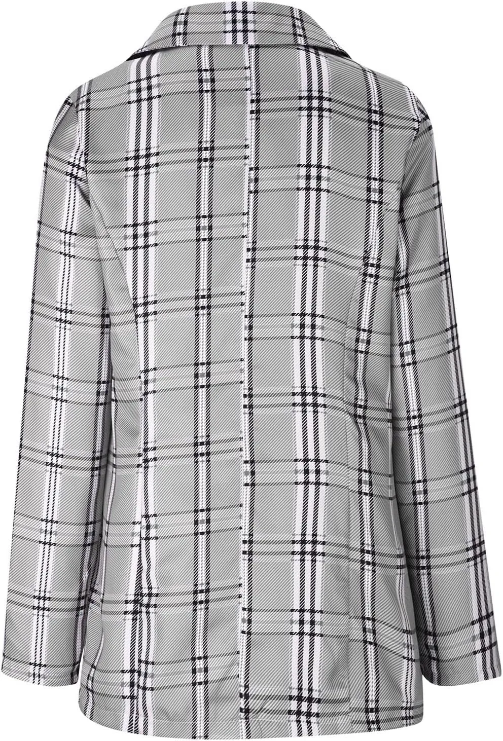 Women's Plaid Blazers Casual Long Sleeve Notch Lapel Button Slim Work Office Blazer Jacket Fall Cardigan Coat Tops