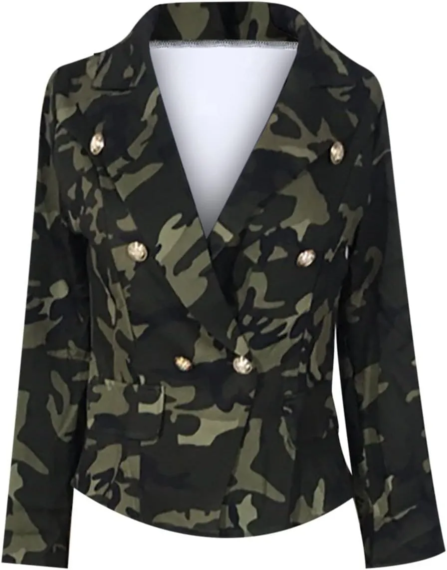 Women's Plaid Blazers Casual Long Sleeve Notch Lapel Button Slim Work Office Blazer Jacket Fall Cardigan Coat Tops
