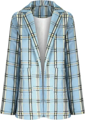 Women's Plaid Blazers Casual Long Sleeve Notch Lapel Button Slim Work Office Blazer Jacket Fall Cardigan Coat Tops