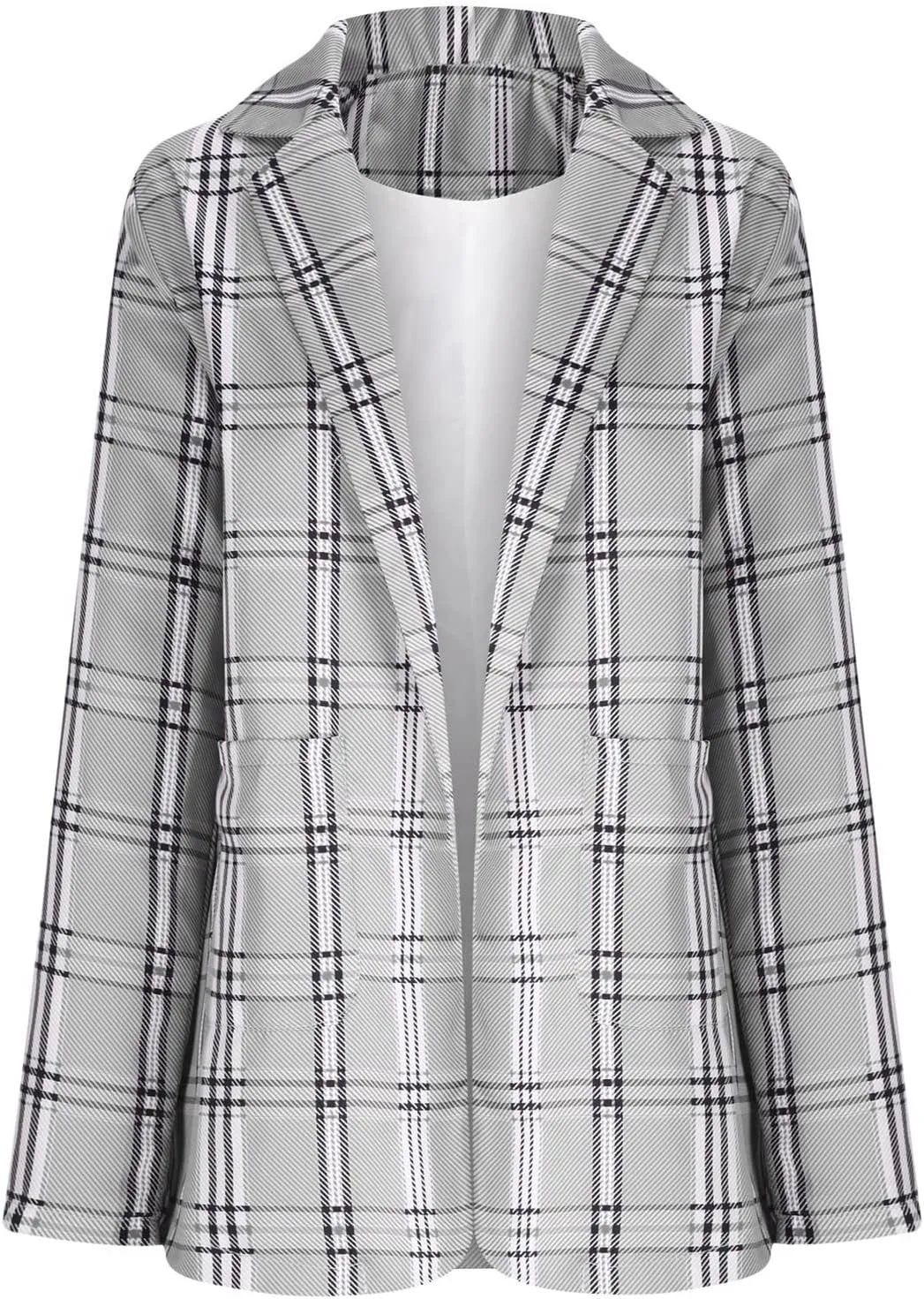 Women's Plaid Blazers Casual Long Sleeve Notch Lapel Button Slim Work Office Blazer Jacket Fall Cardigan Coat Tops