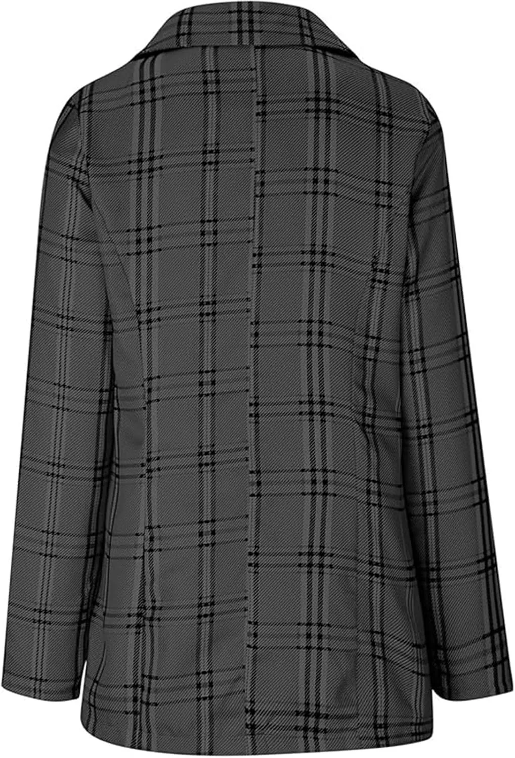 Womens Plaid Tweed Blazers Dressy Casual Open Front Long Sleeve Suit Jackets Vintage Print Tweed Longline Cardigans