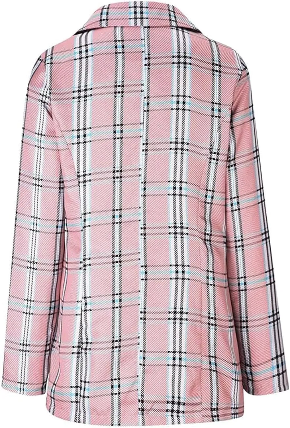 Womens Plaid Tweed Blazers Dressy Casual Open Front Long Sleeve Suit Jackets Vintage Print Tweed Longline Cardigans