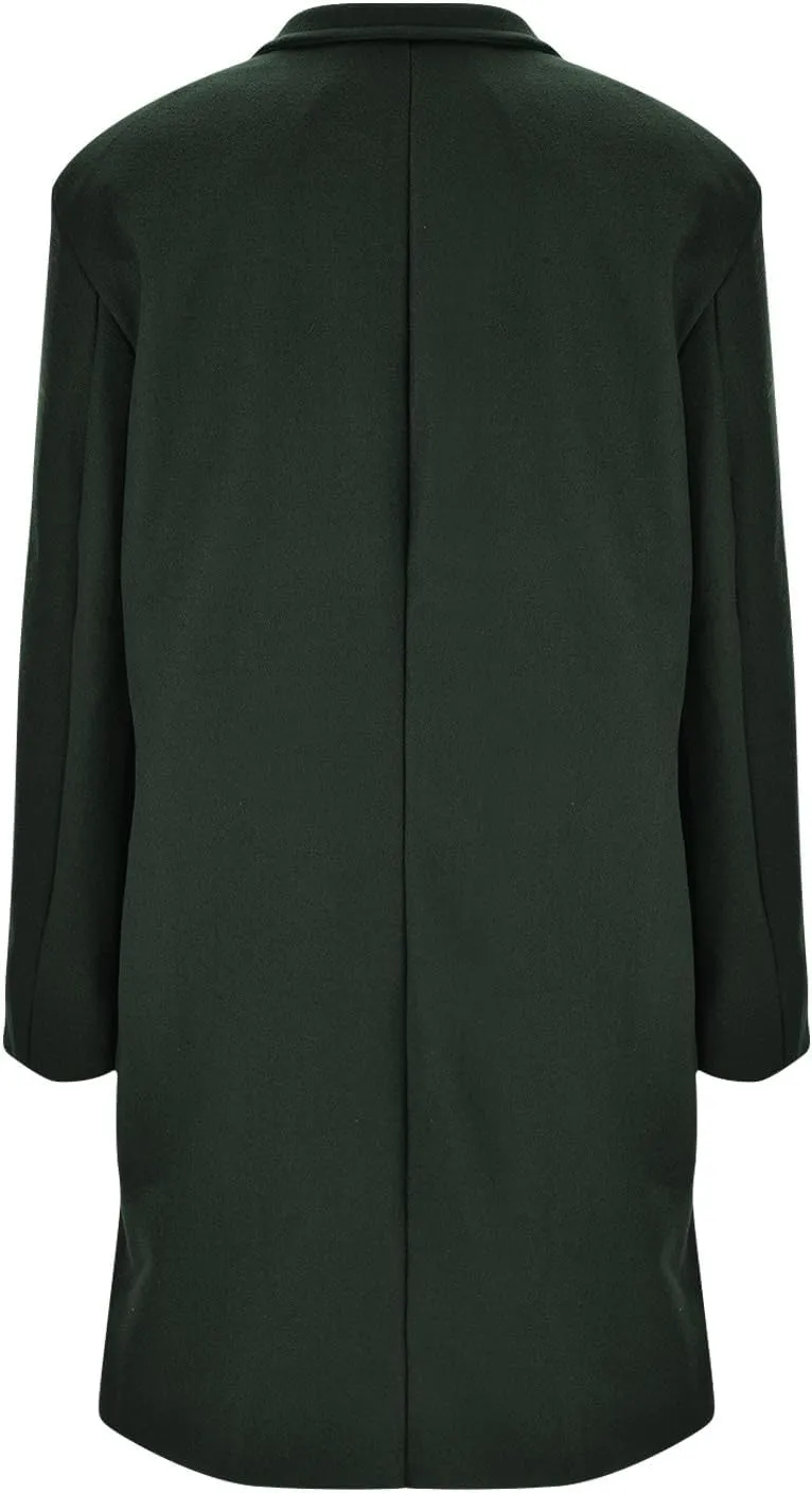 Womens Trench Coat 2025 Winter Casual Notch Lapel Single Breasted Belted Midi Peacoat with Pockets