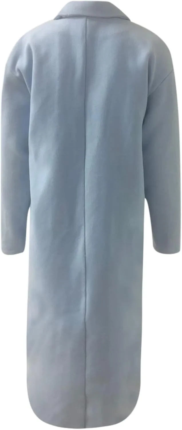 Womens Trench Coat Fall Winter Wool Coats Notch Lapel Double Breasted Oversized Midi Peacoat Trench Coats