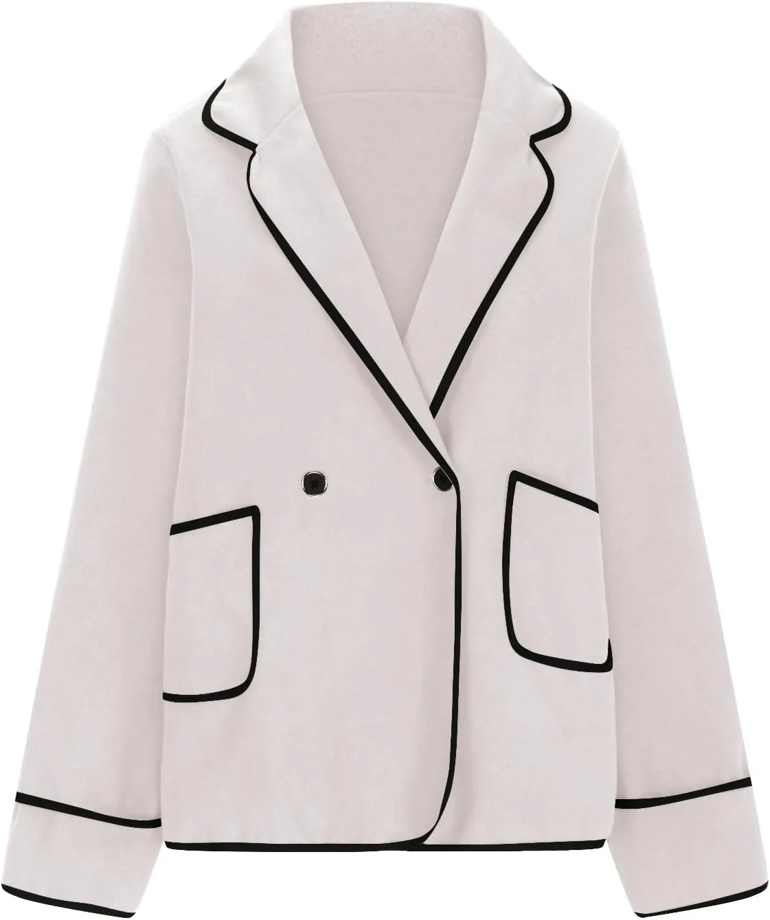 Womens Trench Coat Mid Length Western Coat Notch Lapel Blazer Button Pea Coat Open Front Cardigan Dressy Casual Jackets