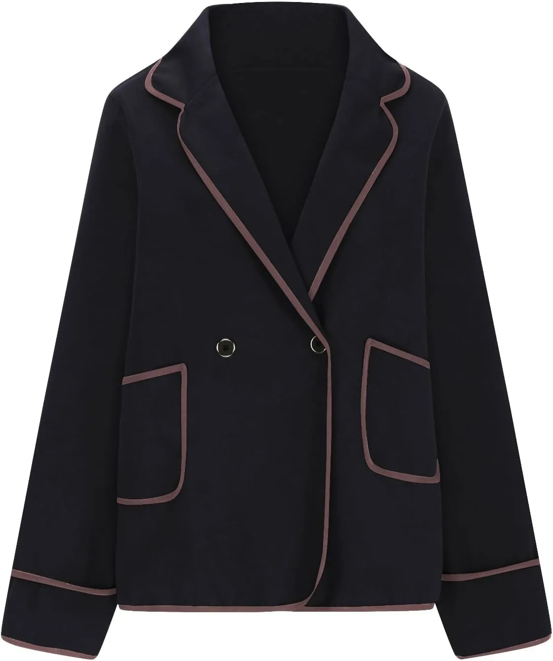 Womens Trench Coat Mid Length Western Coat Notch Lapel Blazer Button Pea Coat Open Front Cardigan Dressy Casual Jackets