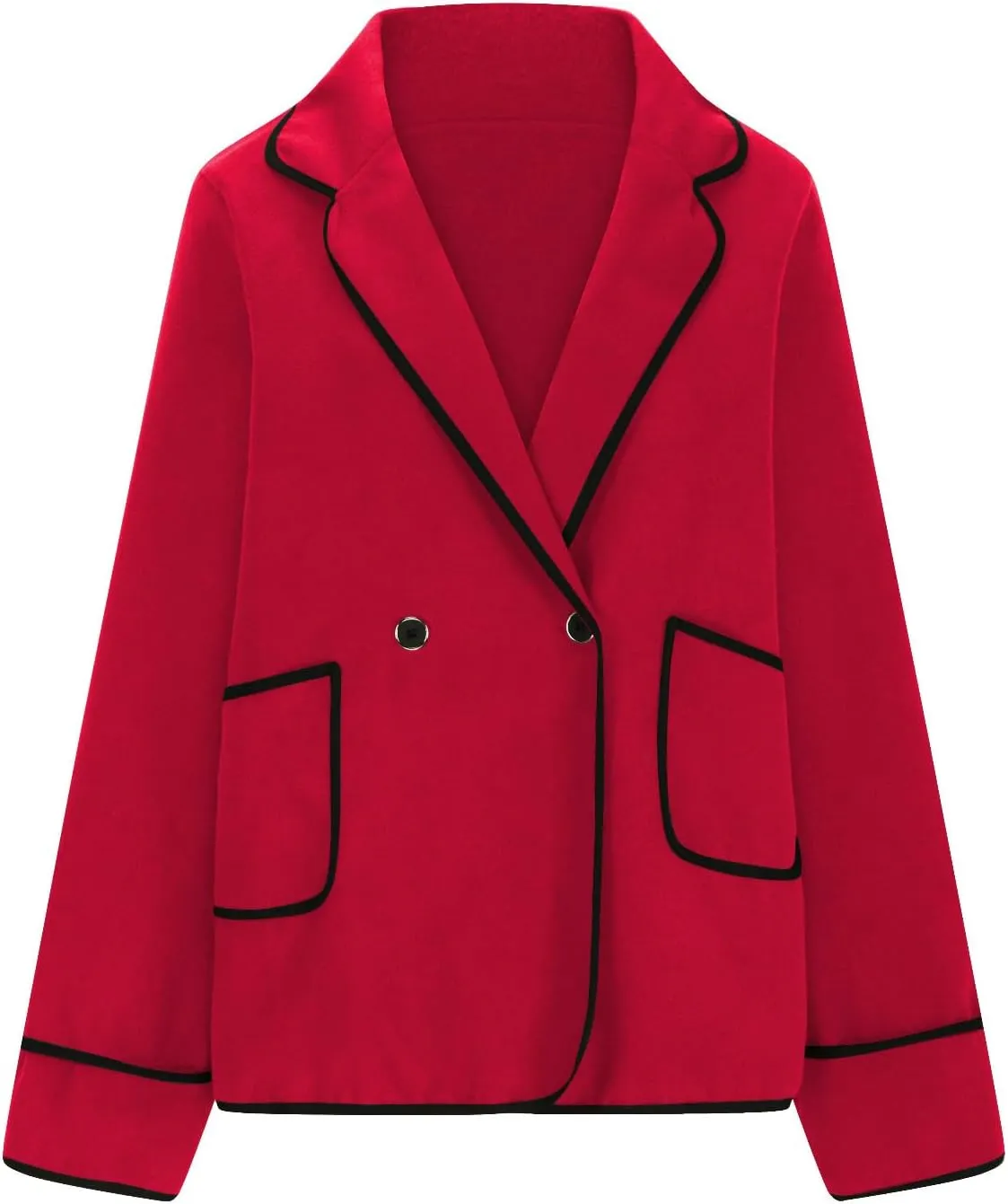 Womens Trench Coat Mid Length Western Coat Notch Lapel Blazer Button Pea Coat Open Front Cardigan Dressy Casual Jackets