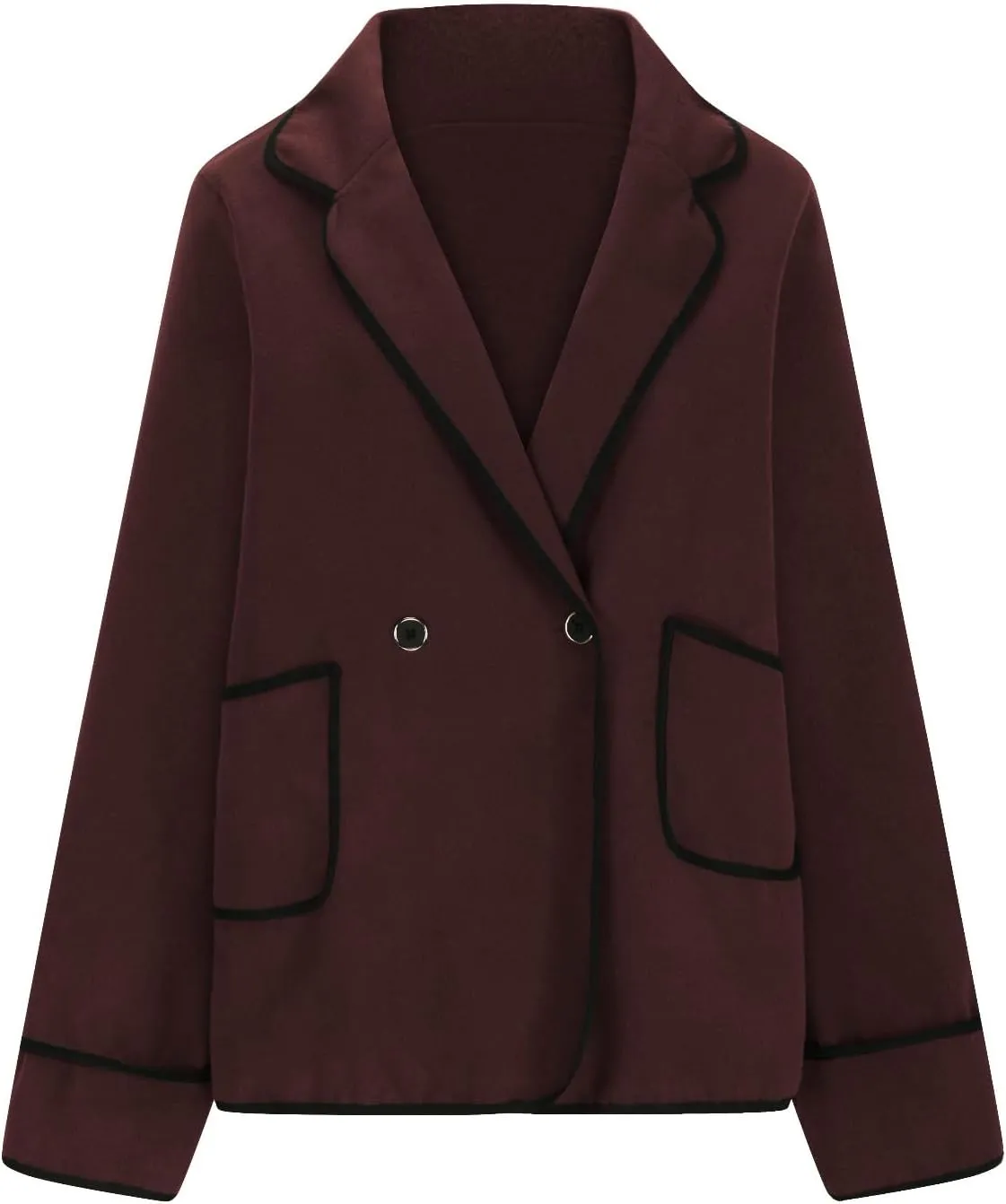 Womens Trench Coat Mid Length Western Coat Notch Lapel Blazer Button Pea Coat Open Front Cardigan Dressy Casual Jackets