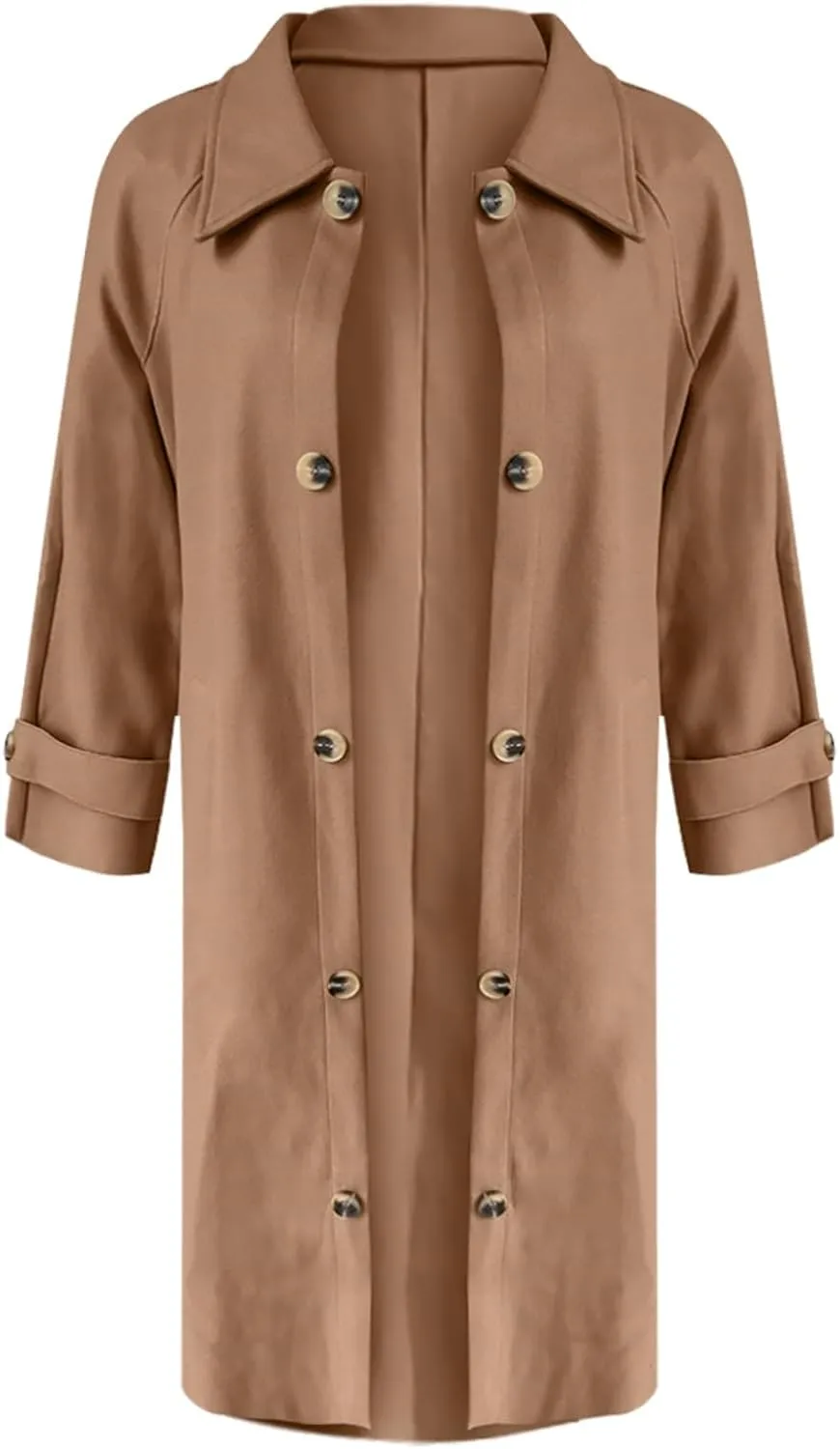 Womens Trench Coat Waterproow Jacket Loose Fitting Warm Winter Outwear Fashion Lapel Rain Trench Coat Women with