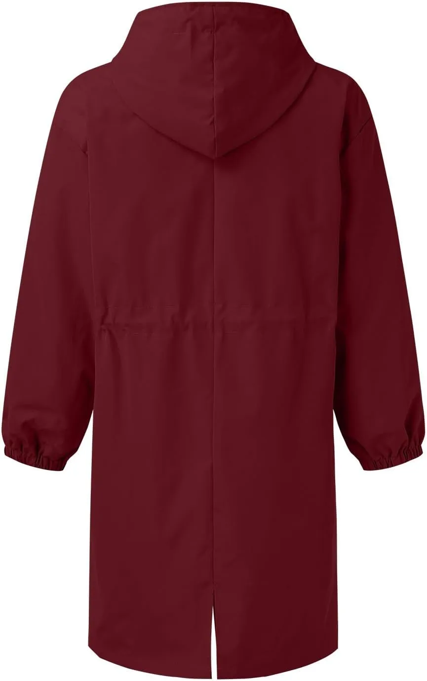 Womens Trench Jackets Rain Jacket Loose Winter Hooded Oversized Elegant Windbreaker Comfortable Coat Outwear