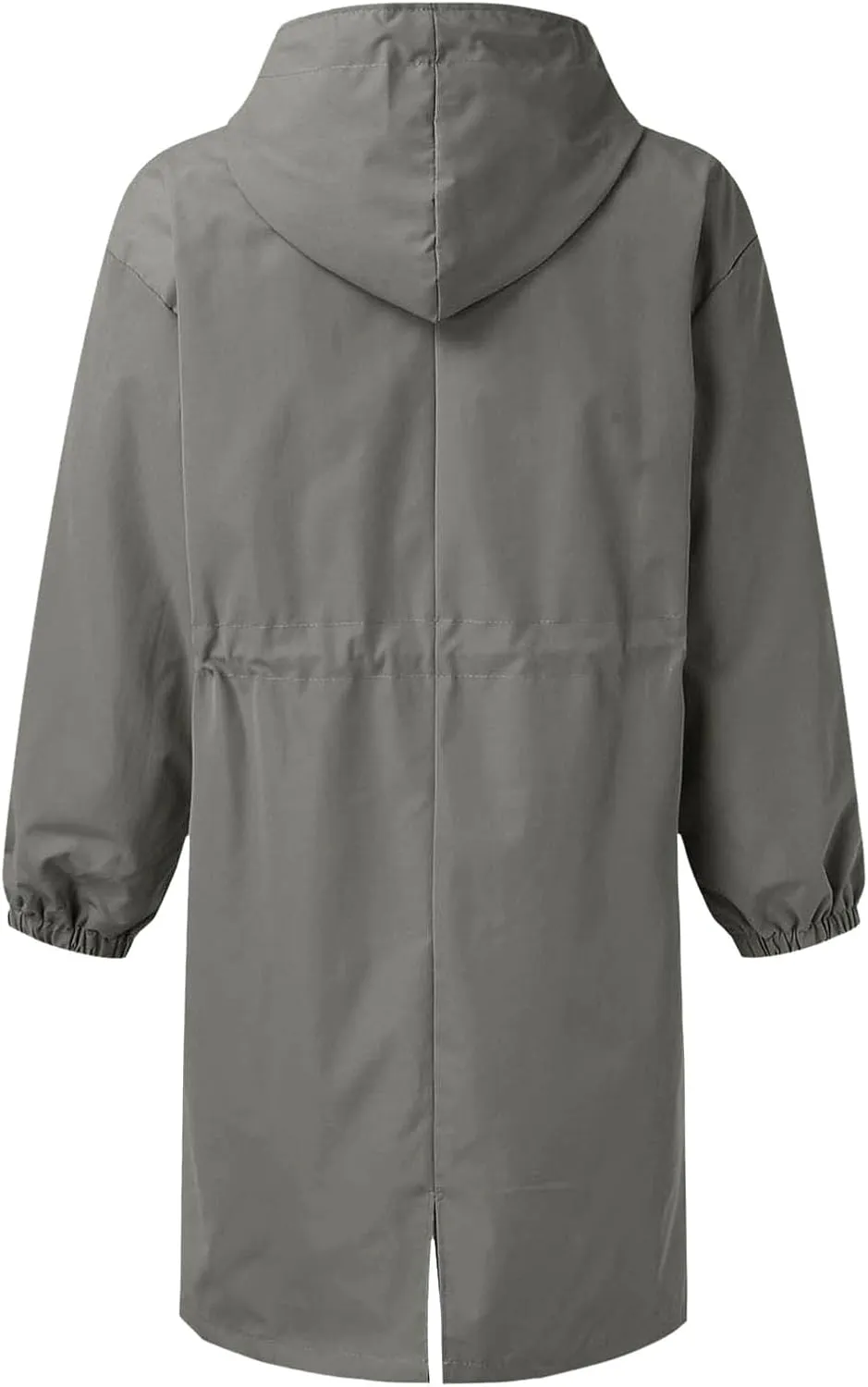 Women's Waterproof Trench Coat Long Double Breasted Windbreaker Classic Belted Lapel Overcoat with Removable Hood
