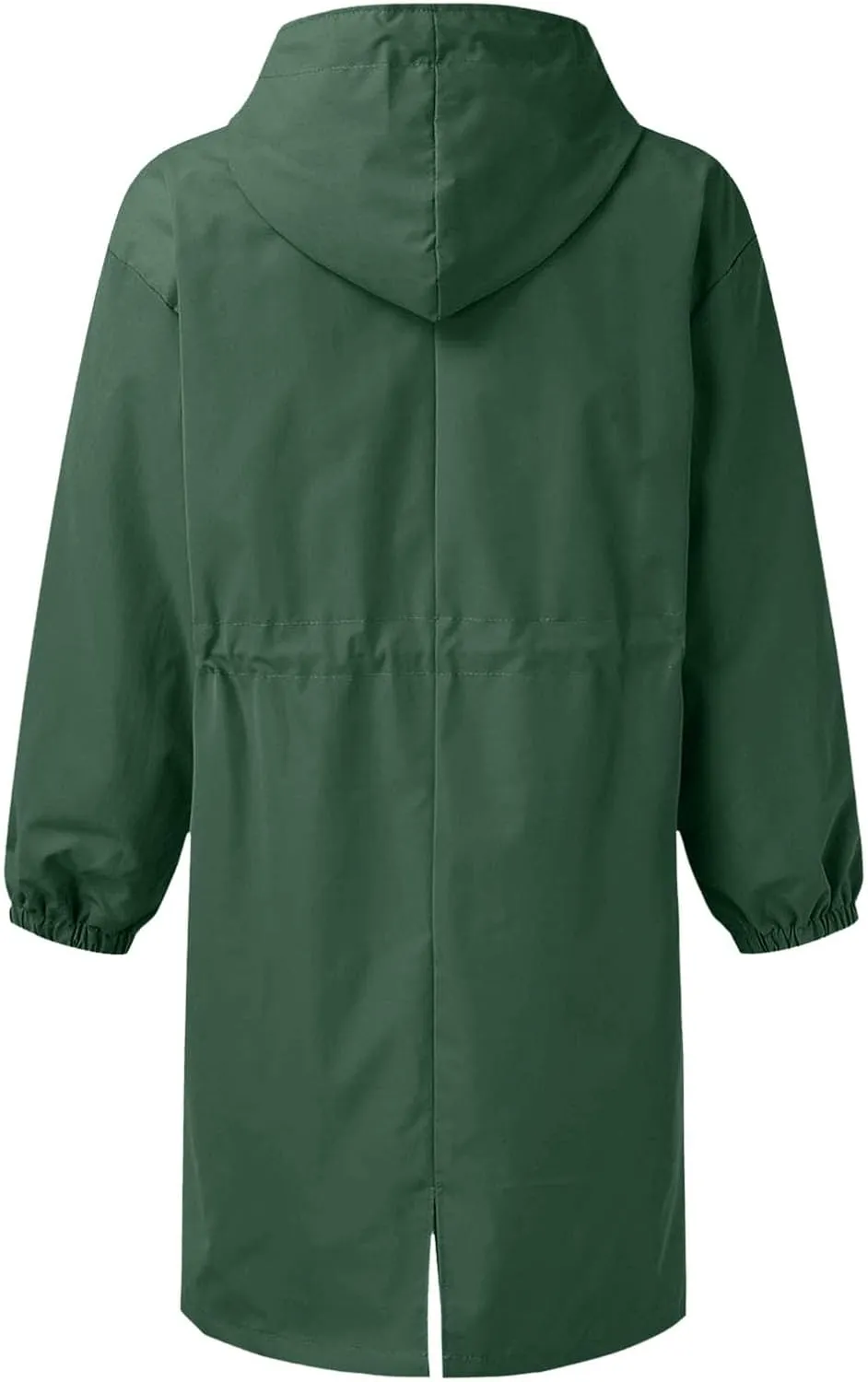 Women's Waterproof Trench Coat Long Double Breasted Windbreaker Classic Belted Lapel Overcoat with Removable Hood