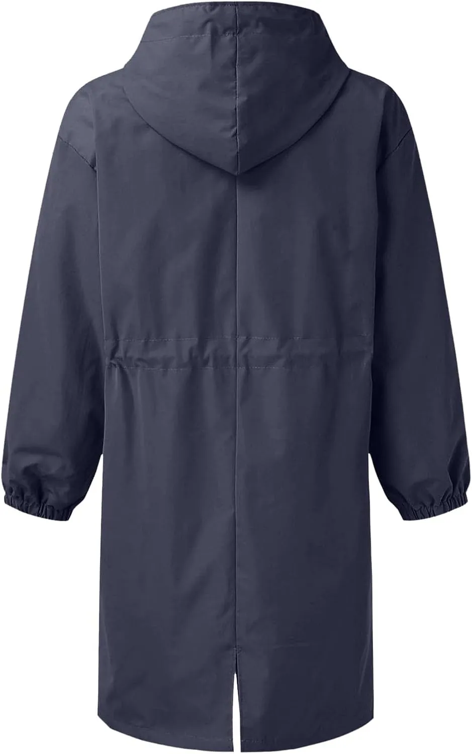 Women's Waterproof Trench Coat Long Double Breasted Windbreaker Classic Belted Lapel Overcoat with Removable Hood