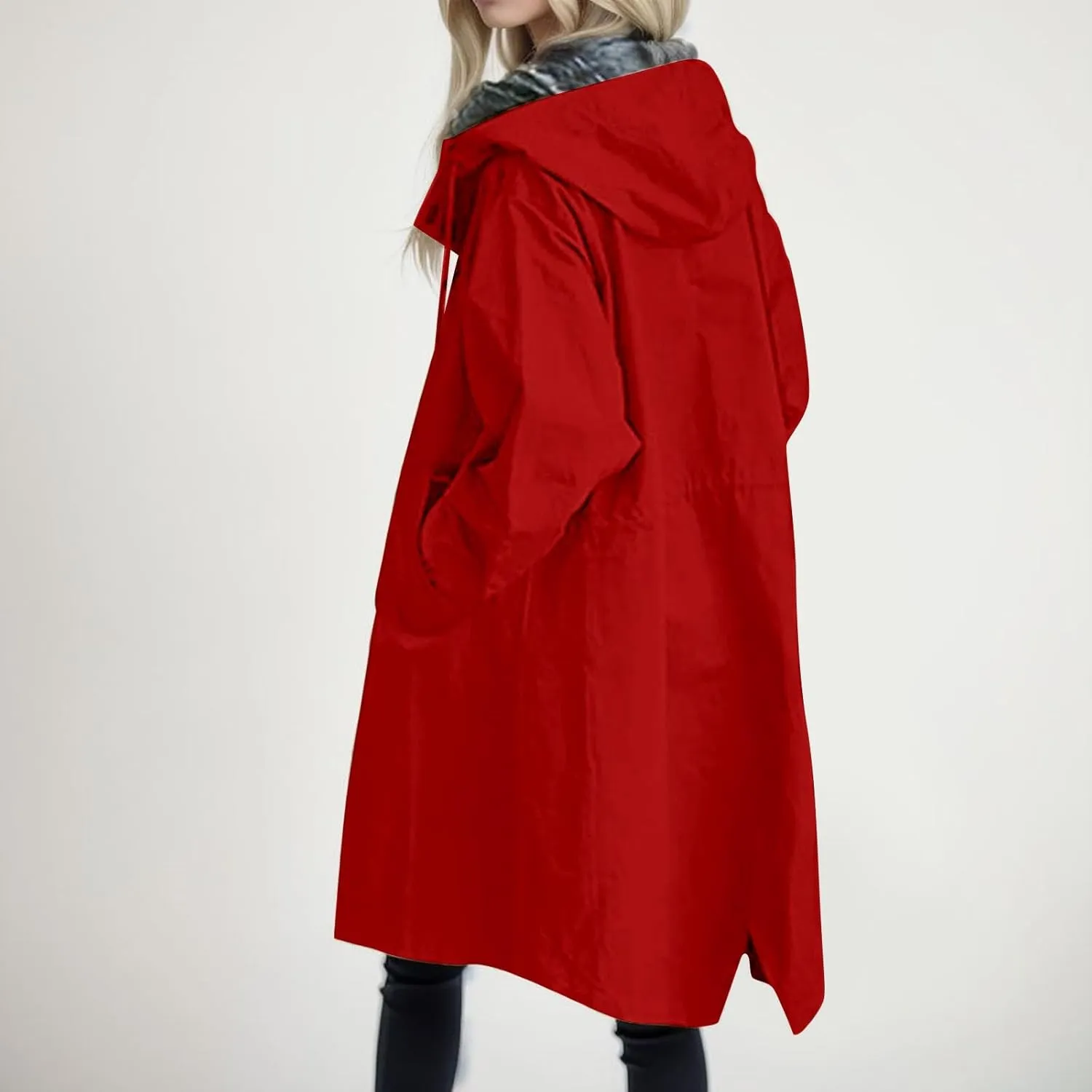 Women's Winter Casual Single Breasted Long Wool Coat Formal Office Wool Overcoat