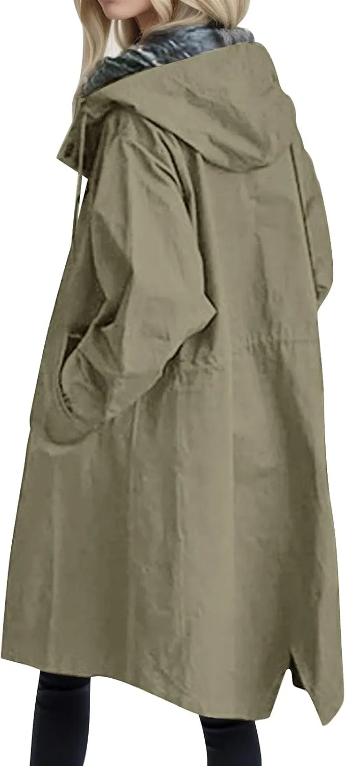Women's Winter Casual Single Breasted Long Wool Coat Formal Office Wool Overcoat